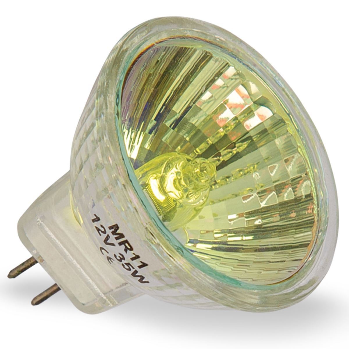 Λάμπα MR 11 GU4 35W dimmable κίτρινη 30ο 12V με γυαλί  VK/MR11/35W/Y