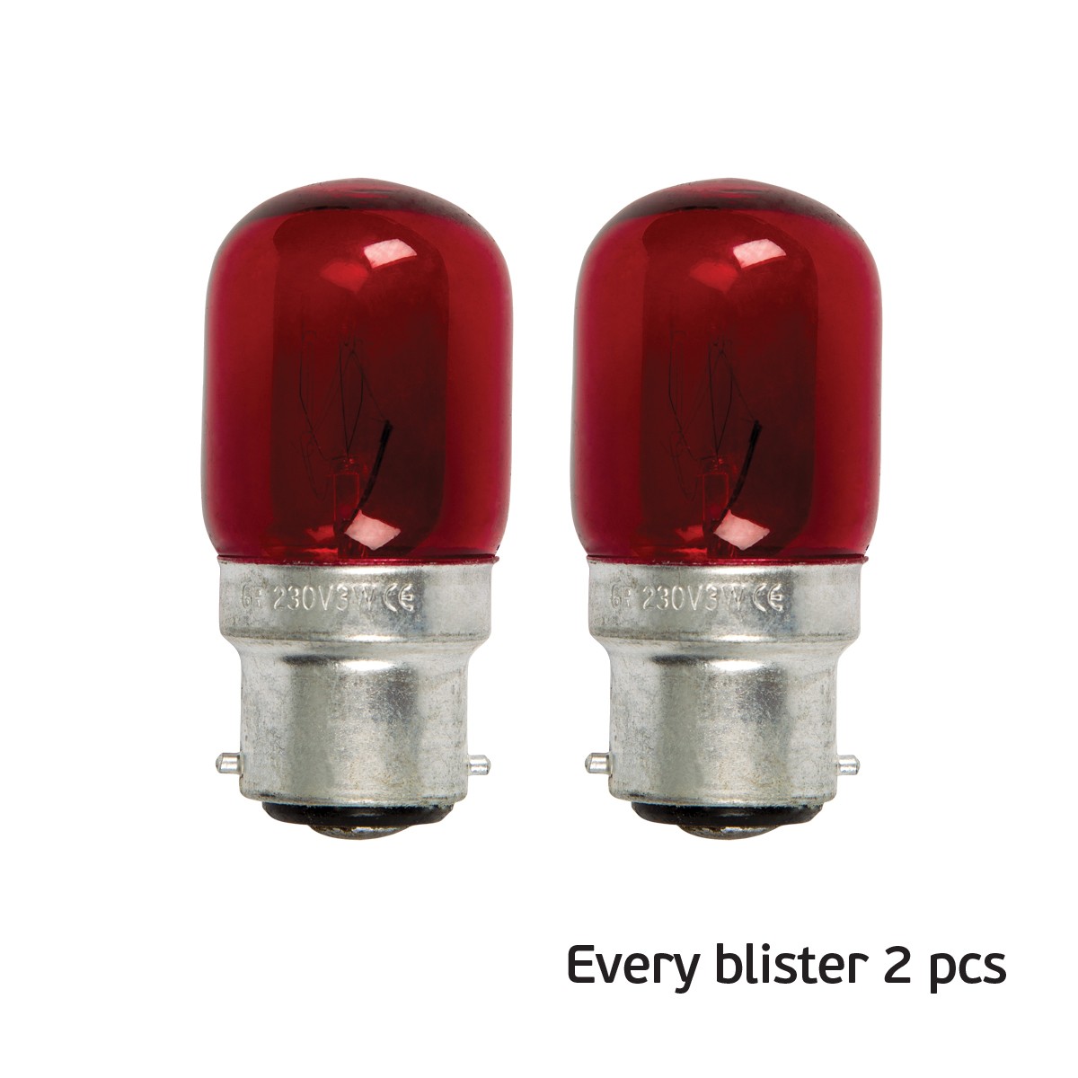 Λαμπάκι νυκτός Β22 7W 220V κόκκινο blister VK/505/B22/R/2