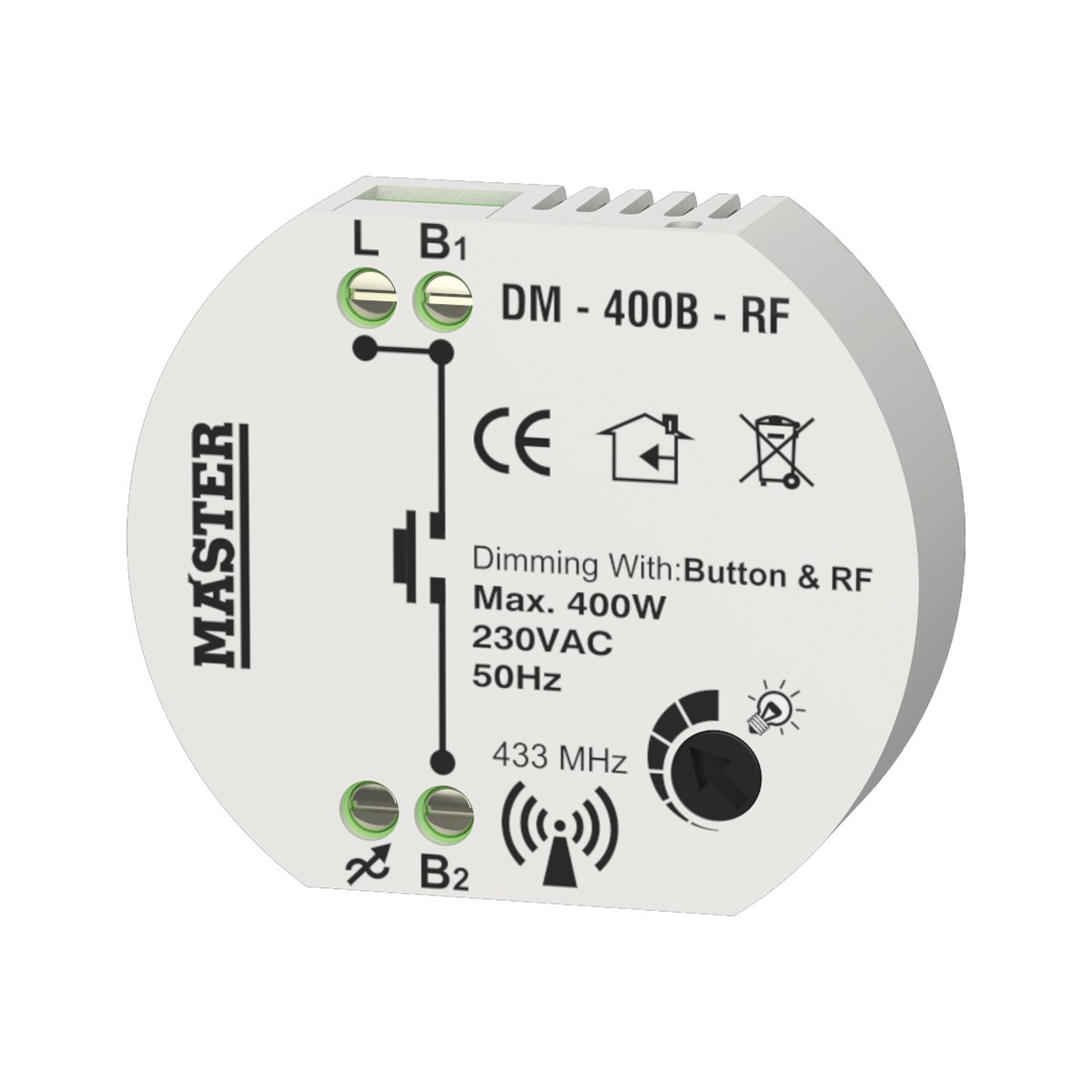 Ροοστάτης  230V BUTTON & RF 400W DM-400B-RF