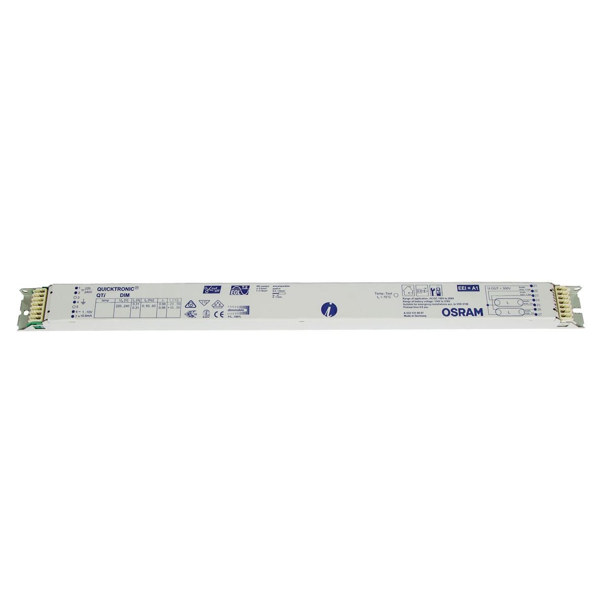 MEΤ ΗΛ.  HF- Νο 350950/250334  2X18W DIM. (1-10V)  OSRAM HF-350950