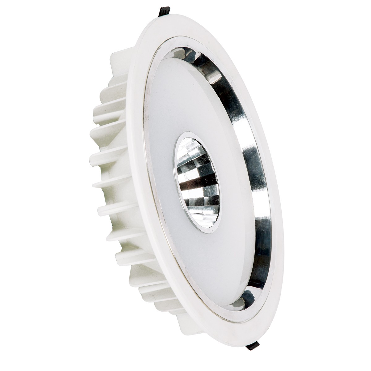 Φωτιστικό χωνευτό downlight λευκού ματ χρώματος  30W  3000K 1900 lumen  120D με ενσωματωμένο λαμπτήρα VK/04012/W/W