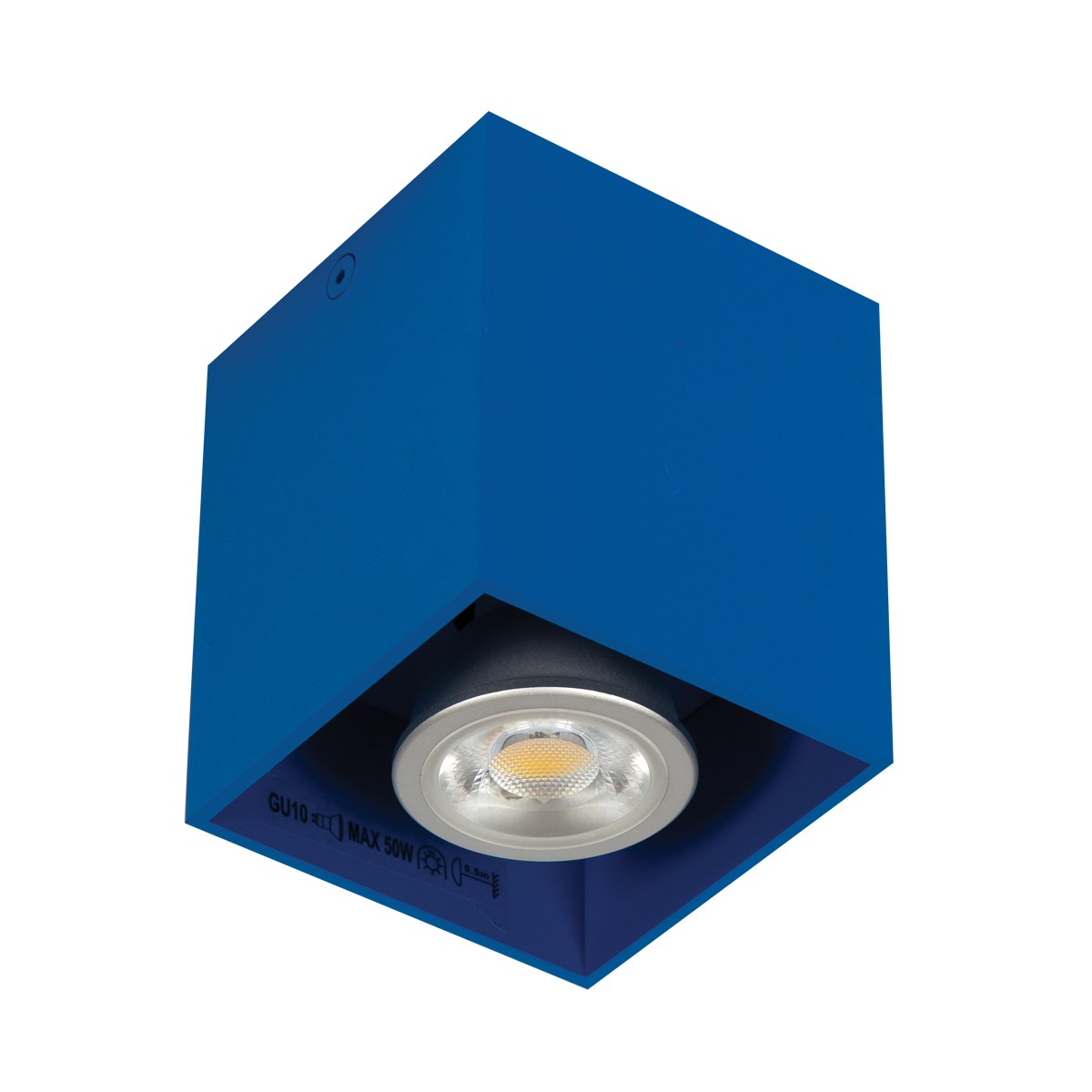 Φωτιστικό αλουμινίου οροφής κύβος  GU10 max 35W μπλε σκούρο 82χ82χ95 VK/03001/DB
