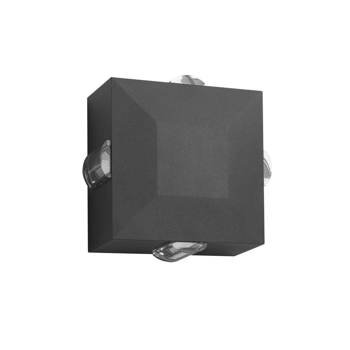 Led Φωτιστικό Αλουμινίου Τοίχου IP54 4w 3000K 124x124mm Ανθρακί Χρώμα      VK/02045/AN/W