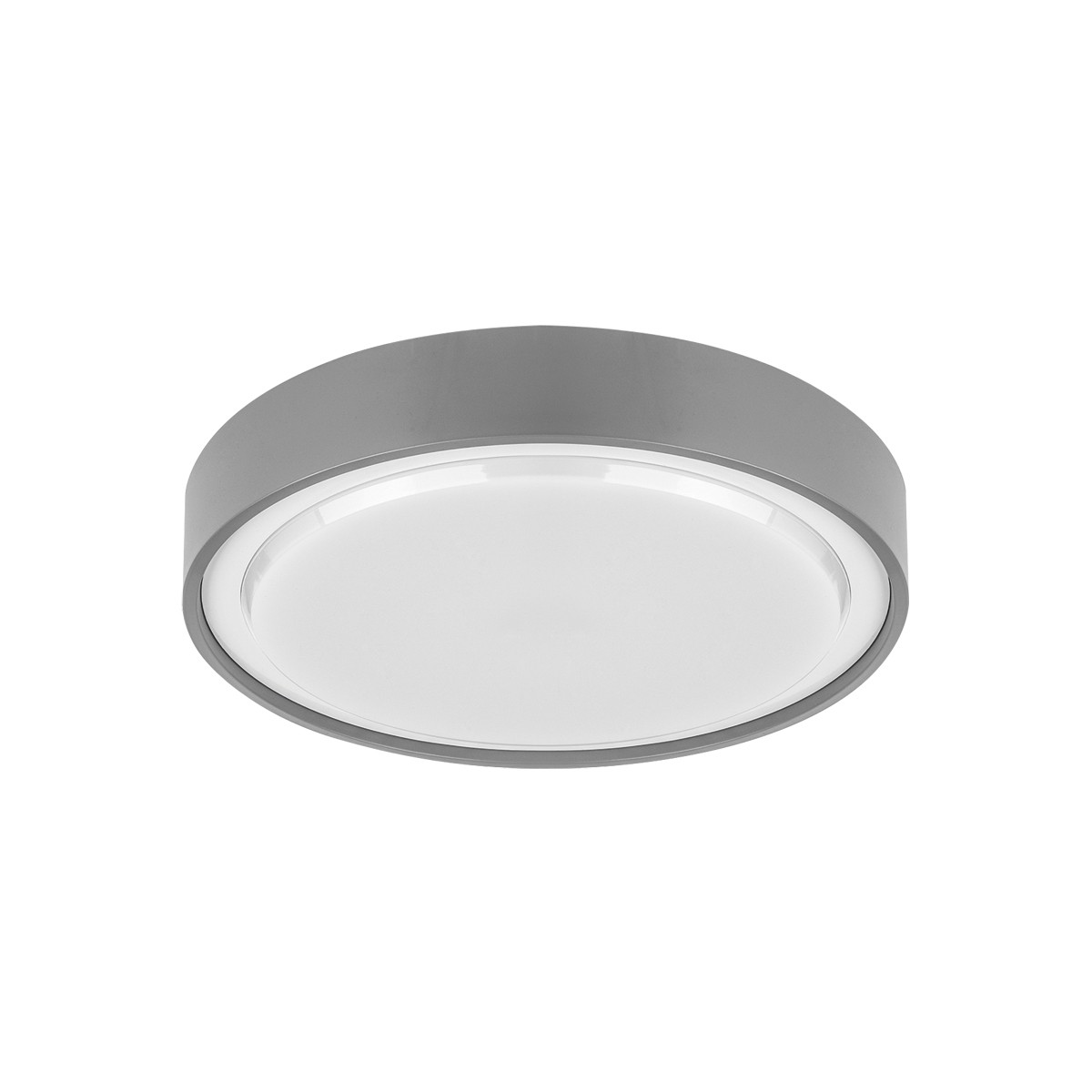 Led Φωτιστικό Πλαστικό Τοίχου-Οροφής IP65 15w 4000K D260mm Γκρί Χρώμα    VK/02062/G/C