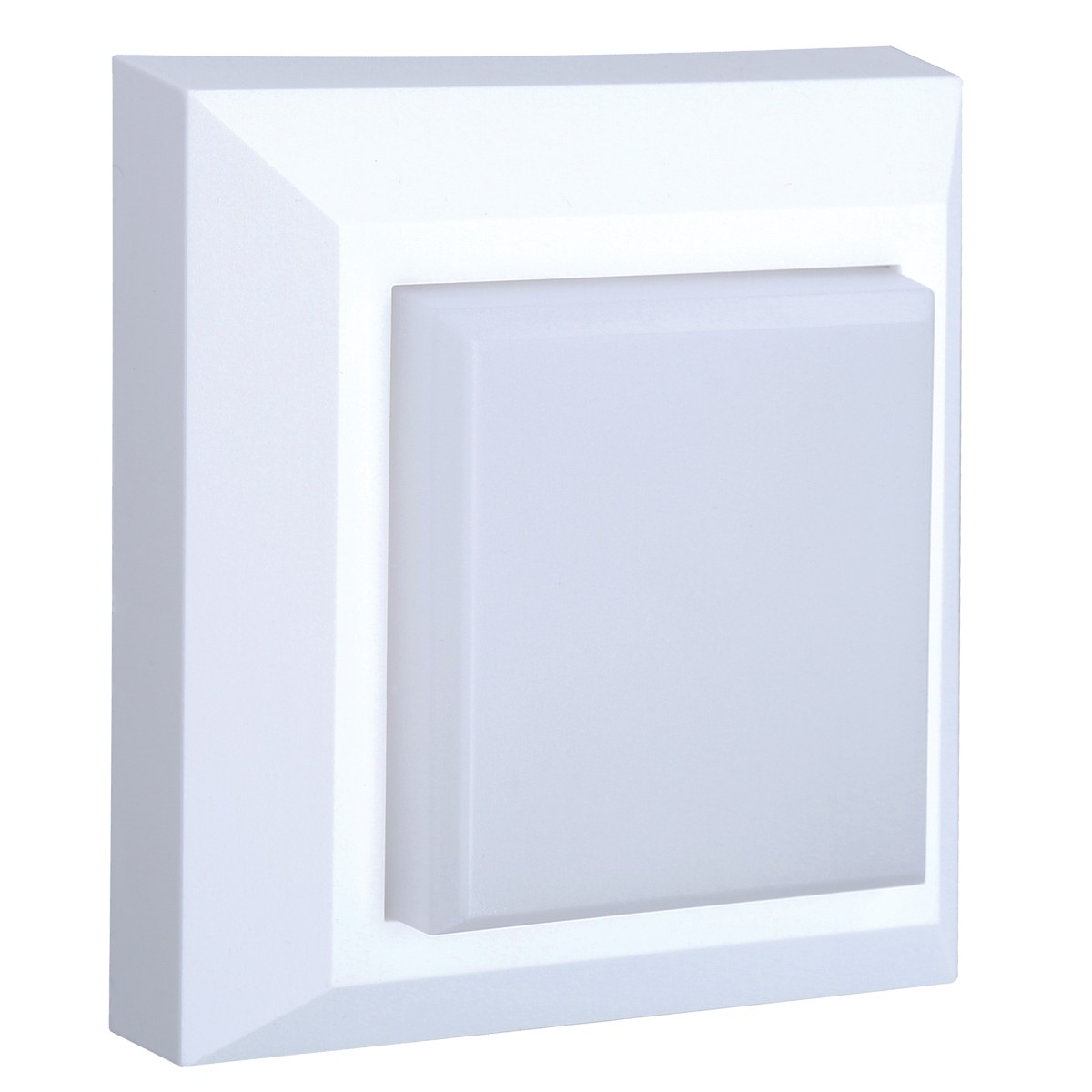 Φωτιστικό led τοίχου εξωτερικού χώρου τετράγωνο, 3W, 3000K, 180lm, 120o, λευκό, 220-240V, 125x125x27mm, IP65 VK/02025/W/W