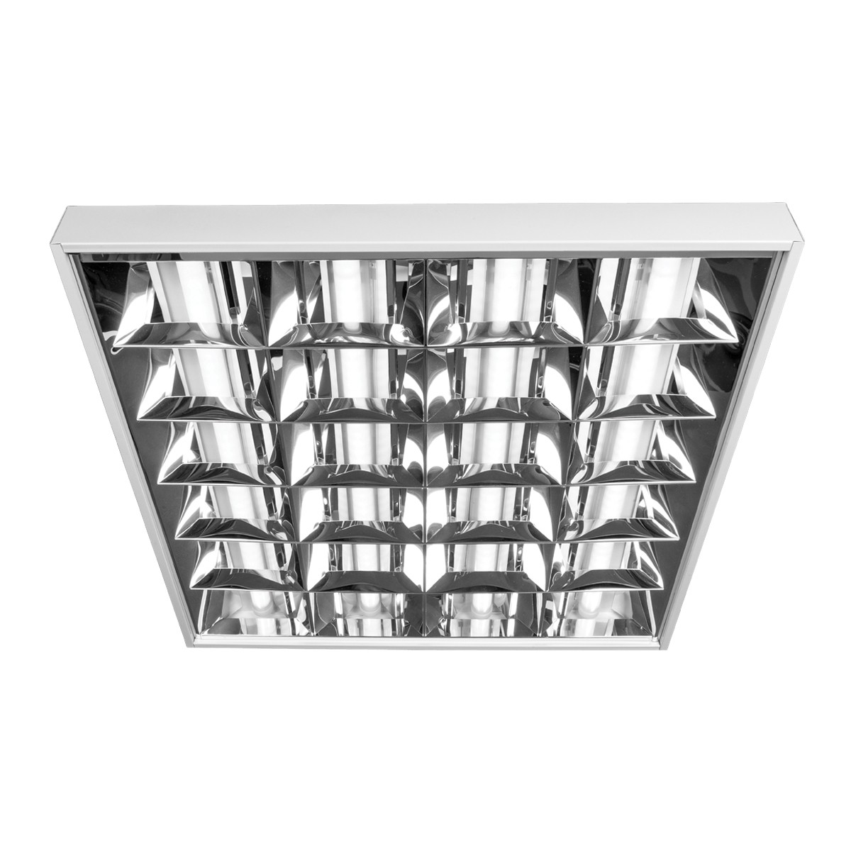 Φωτιστικό led πάνελ τετράγωνο με 3 διπλούς καθρέπτες, λευκό πλαίσιο, 36W, 3000K, 3.500lm, 700mA VK/04287/700/3/W/W