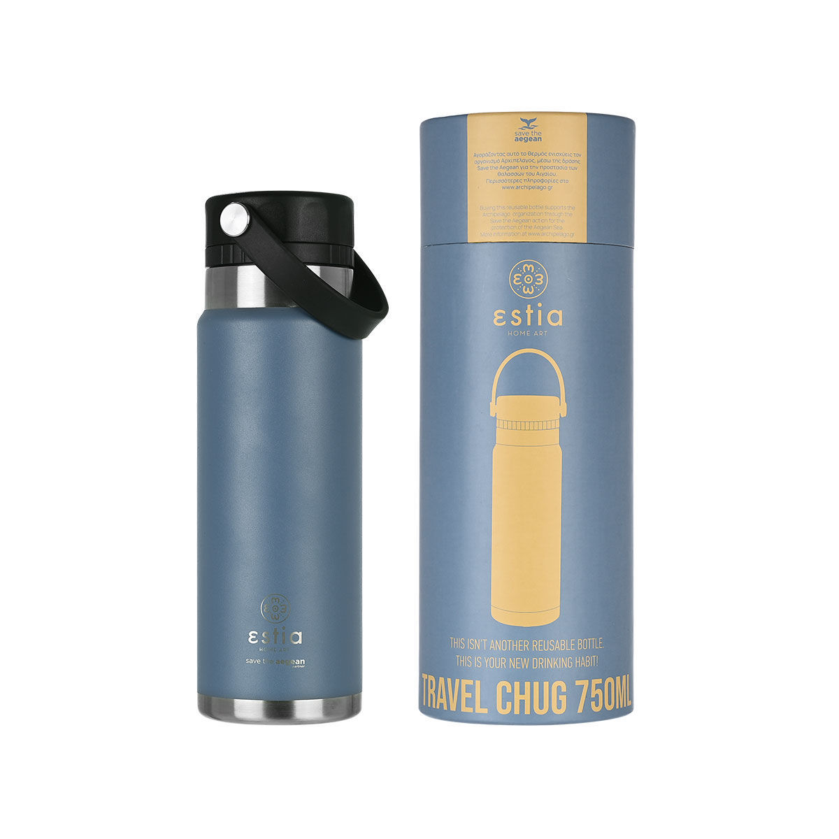 ΘΕΡΜΟΣ TRAVEL CHUG SAVE THE AEGEAN 750ml DENIM BLUE