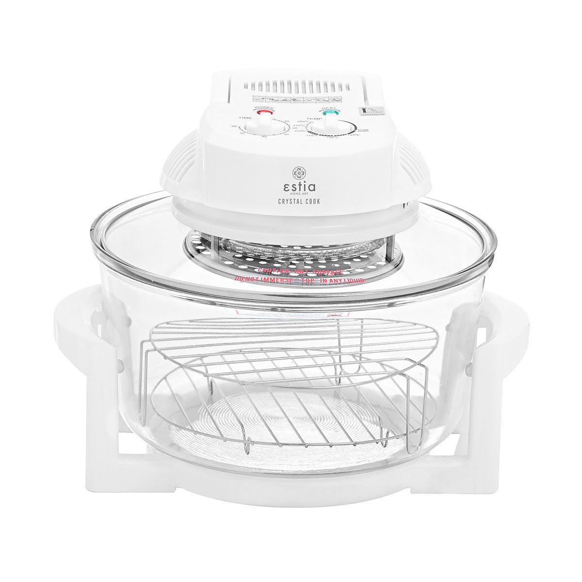 ΦΟΥΡΝΑΚΙ ΡΟΜΠΟΤ CRYSTAL COOK 1400w 12lt ΜΕ ΑΝΤΙΣΤAΣΕΙΣ ΛΕΥΚΟ