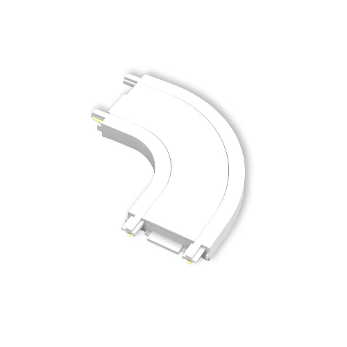 BISQIT, Σύνδεσμος Μαγνητικής Ράγας 40V Ultra Slim, IP20, Καμπύλη, 5x5cm, Λευκός VK/04481/W/CON