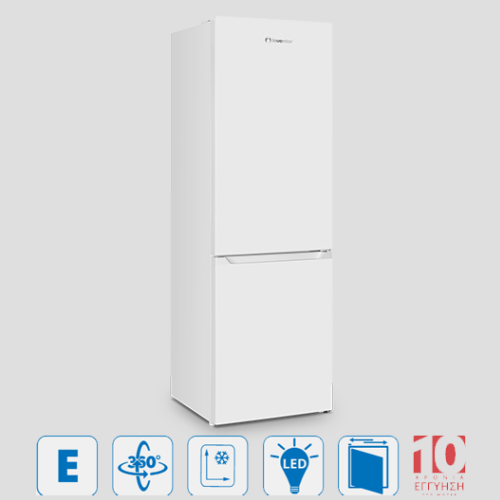 Ψυγειοκαταψύκτης Λευκός 253lt No Frost με LED Φωτισμό και Αναστροφή Πόρτας – PSC18155WE