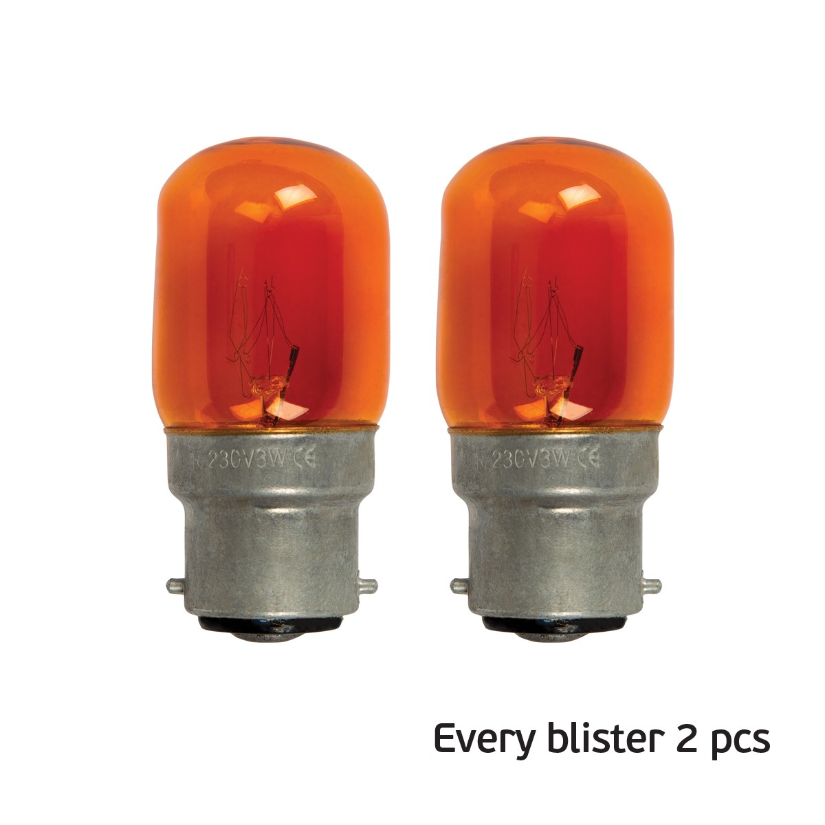 Λαμπάκι νυκτός Β22 7W 220V πορτοκαλί blister VK/505/B22/OR/2