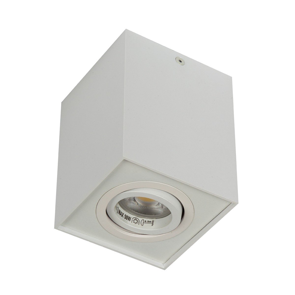 Φωτιστικό αλουμινίου οροφής κύβος  GU10 35W κινητό λευκό   96χ96χ125mm VK/03005/W