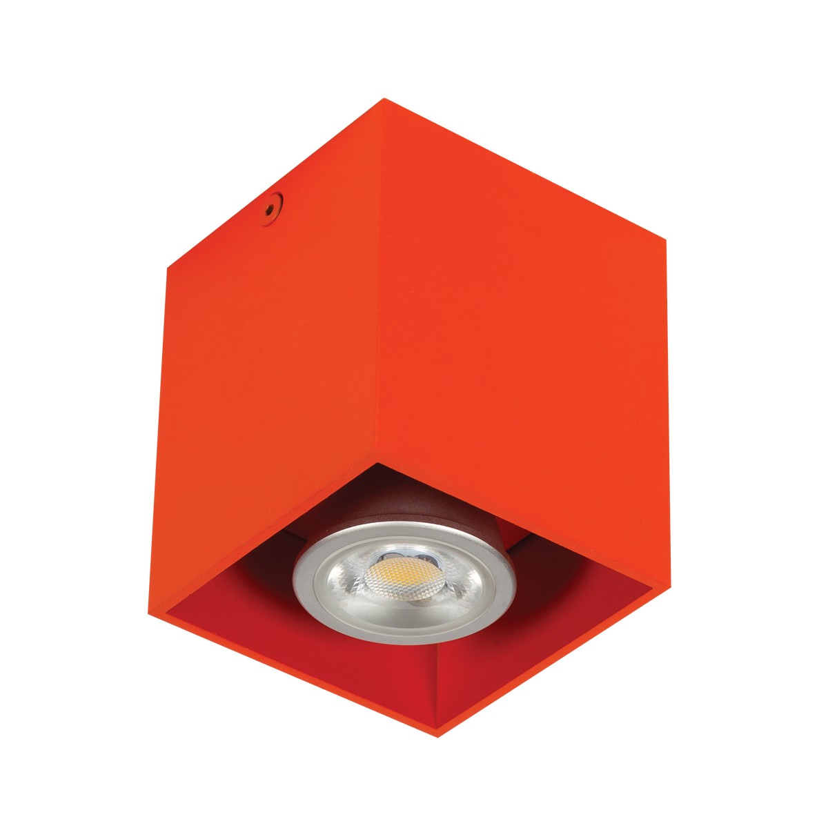 Φωτιστικό αλουμινίου οροφής κύβος  GU10 max 35W πορτοκαλί  82χ82χ95 VK/03001/OR