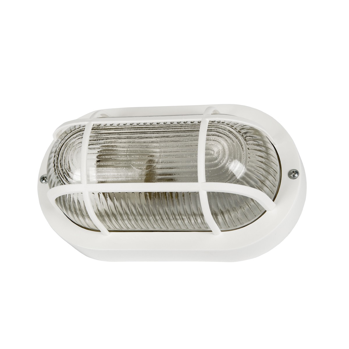 Χελώνα Πλαστική Οβάλ Με Πλέγμα IP54 E27 200x120mm Λευκό Χρώμα      VK/XT/060/G/W