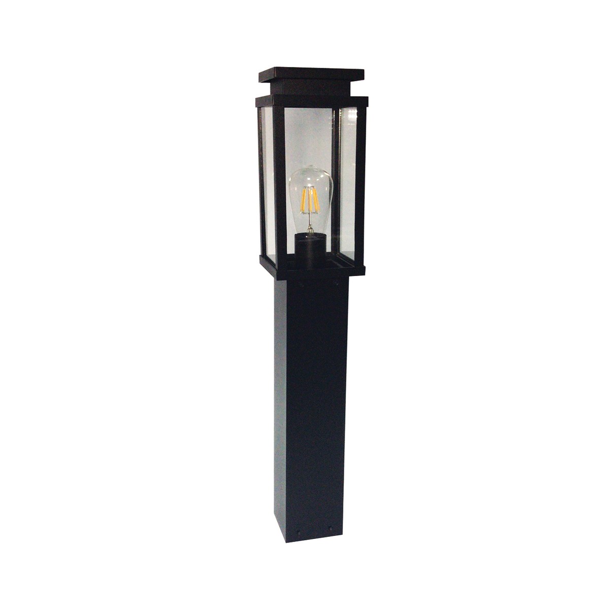 Φωτιστικό Φανάρι Αλουμινίου ΚολώναIP33 E27 800mm Μαύρο Χρώμα       VK/03066/80/B