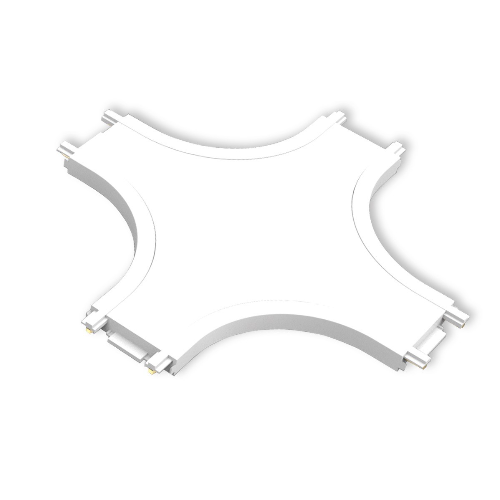 BISQIT, Σύνδεσμος Μαγνητικής Ράγας 40V Ultra Slim, IP20, Σταυρός, 11x2.5cm, Λευκός VK/04483/W/CON