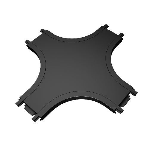 BISQIT, Σύνδεσμος Μαγνητικής Ράγας 40V Ultra Slim, IP20, Σταυρός, 11x2.5cm, Μαύρος VK/04483/B/CON