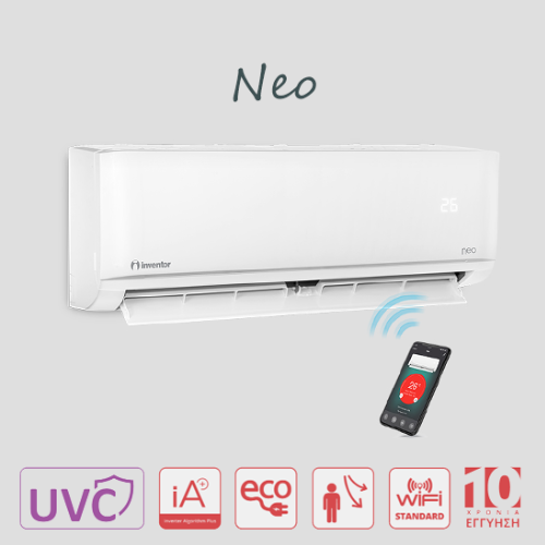 Neo Inventor Οικιακό Κλιματιστικό 9.000 BTU – Υψηλή Απόδοση & Ενεργειακή Κλάση A++ Ν2UVI-09WF/Ν2UVO-09