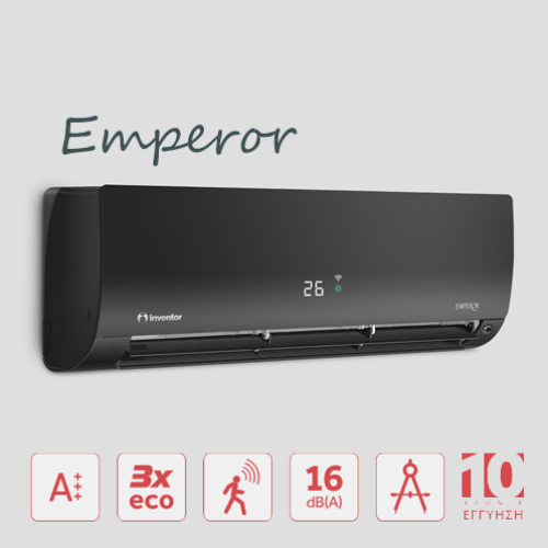 Inventor Emperor Μαύρο 9.000btu EMPVI-09WFI/ EMPVO-09