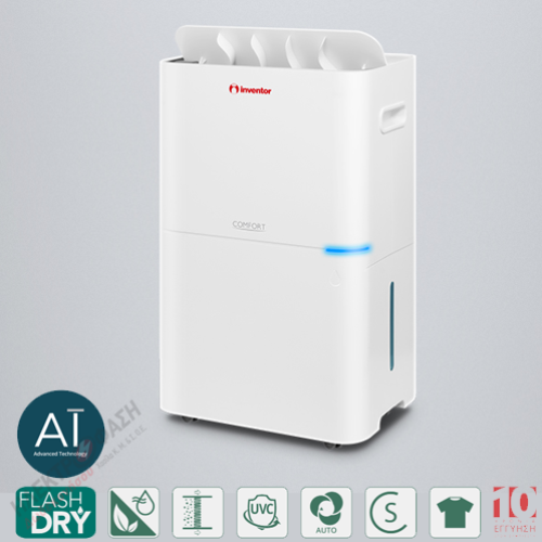 Αφυγραντήρας Inventor Comfort 20L Λευκός με HEPA Φίλτρο, UV-C & Ιονιστή – Για Καθαρή Ατμόσφαιρα & Άνεση CF-WUHI-20L