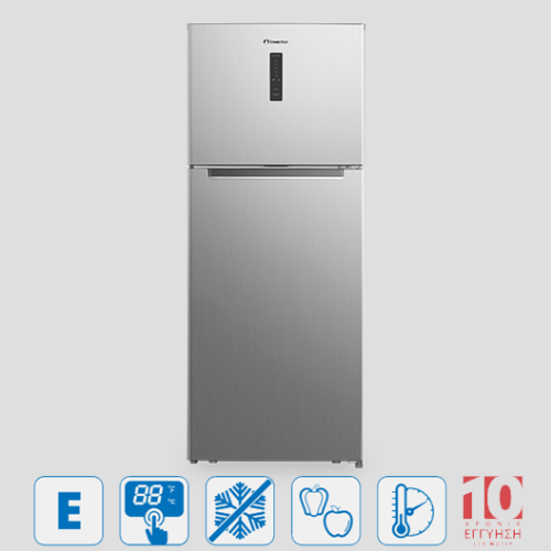 Δίπορτο Ψυγείο Inox 415lt Total No Frost με LED Οθόνη & Συρτάρι Ελέγχου Υγρασίας – DPC1760NFLIN