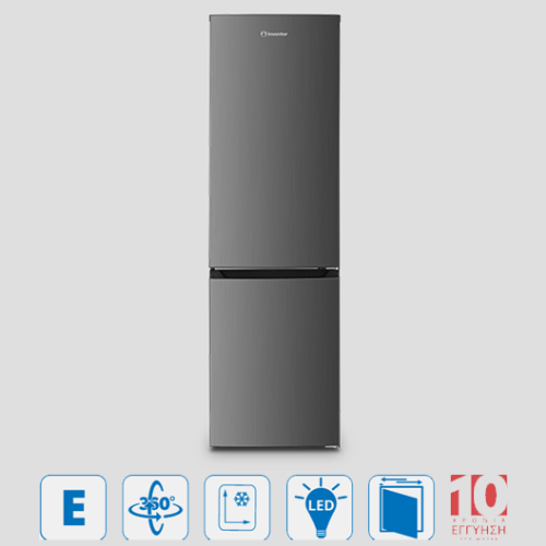 Ψυγειοκαταψύκτης Inox 253lt No Frost με LED Φωτισμό και Αναστροφή Πόρτας – PSC18155IN