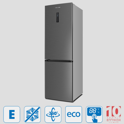 Ψυγειοκαταψύκτης PSC1950NFLIN Inox Total No Frost 243L/104L Ενεργειακή Κλάση E Inventor