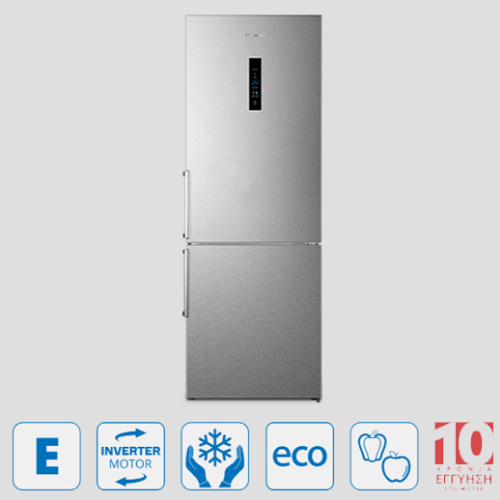 Ψυγειοκαταψύκτης PSB20070INL Inox Total No Frost 345L/150L με Inverter Μοτέρ και Fresh Cooling Inventor