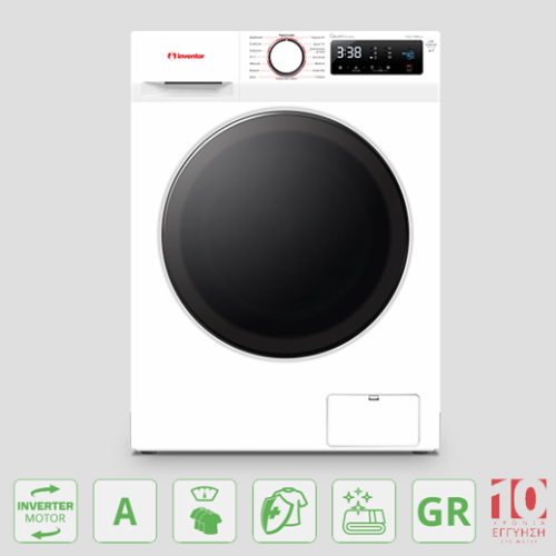 Inventor GX12014A – Πλυντήριο Ρούχων 12kg με Inverter Μοτέρ, Πλύση με Ατμό & Ενεργειακή Κλάση Α